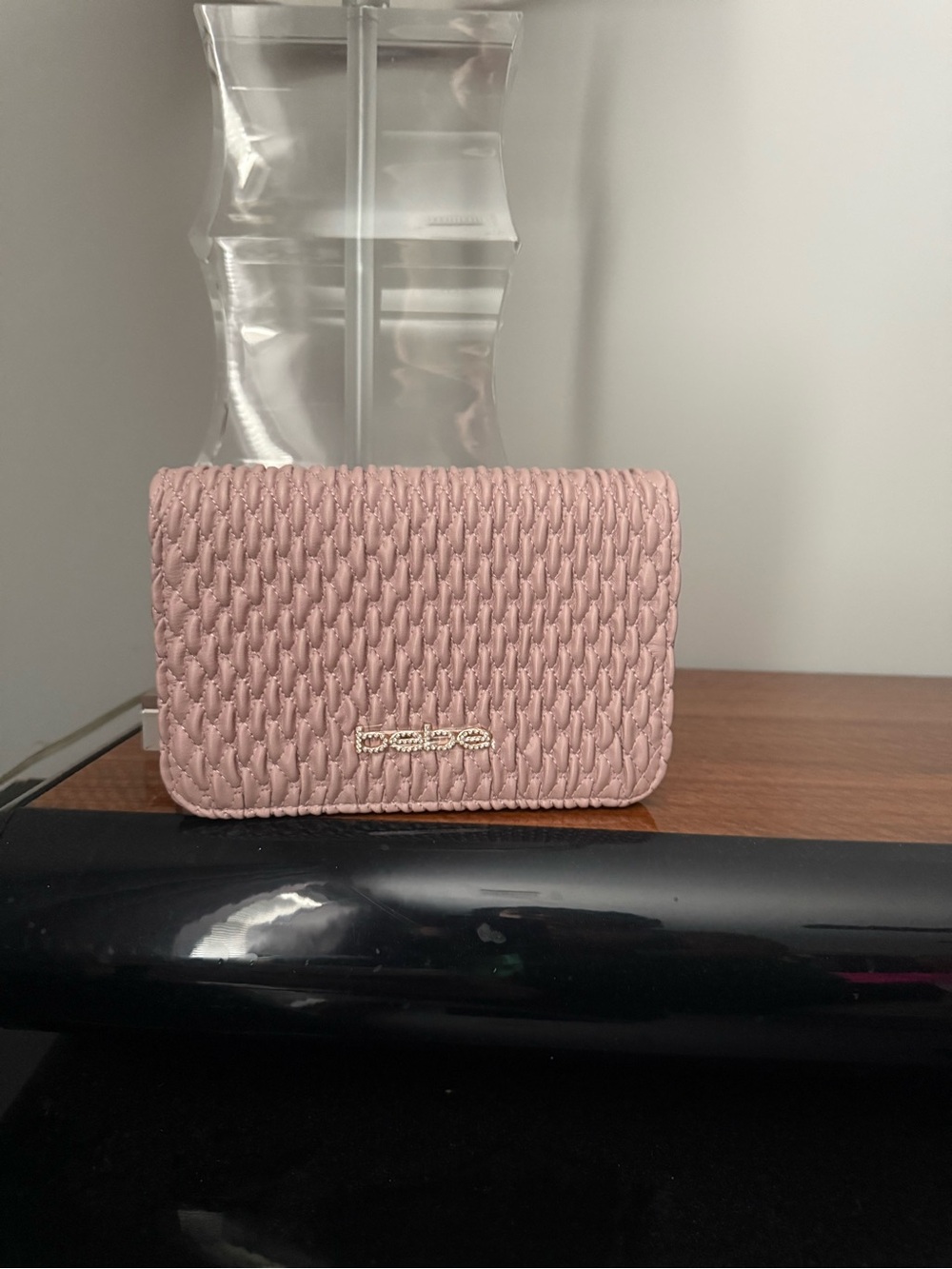 bebe Pink Quilted Shoulder Bag